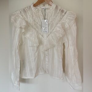 Mango Women's White Lace Blouse   - Brand New